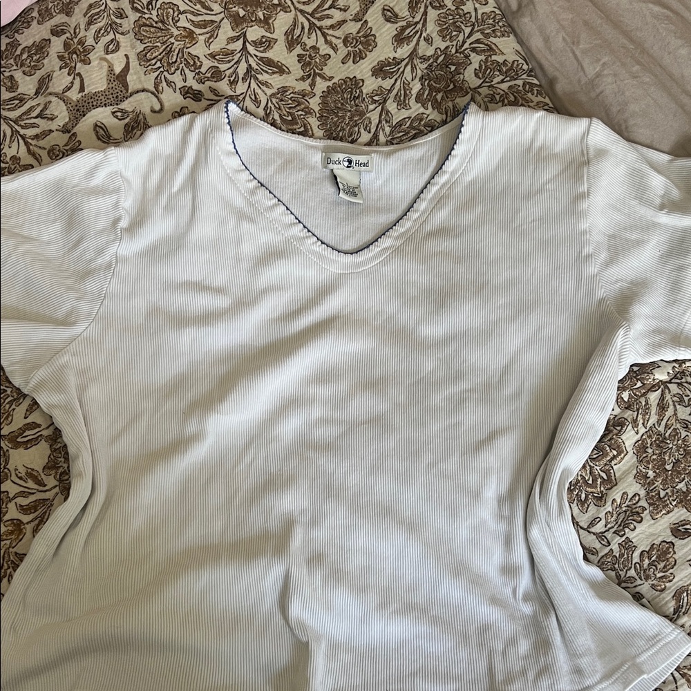 Duck Head Women's Cream Short Sleeve Top